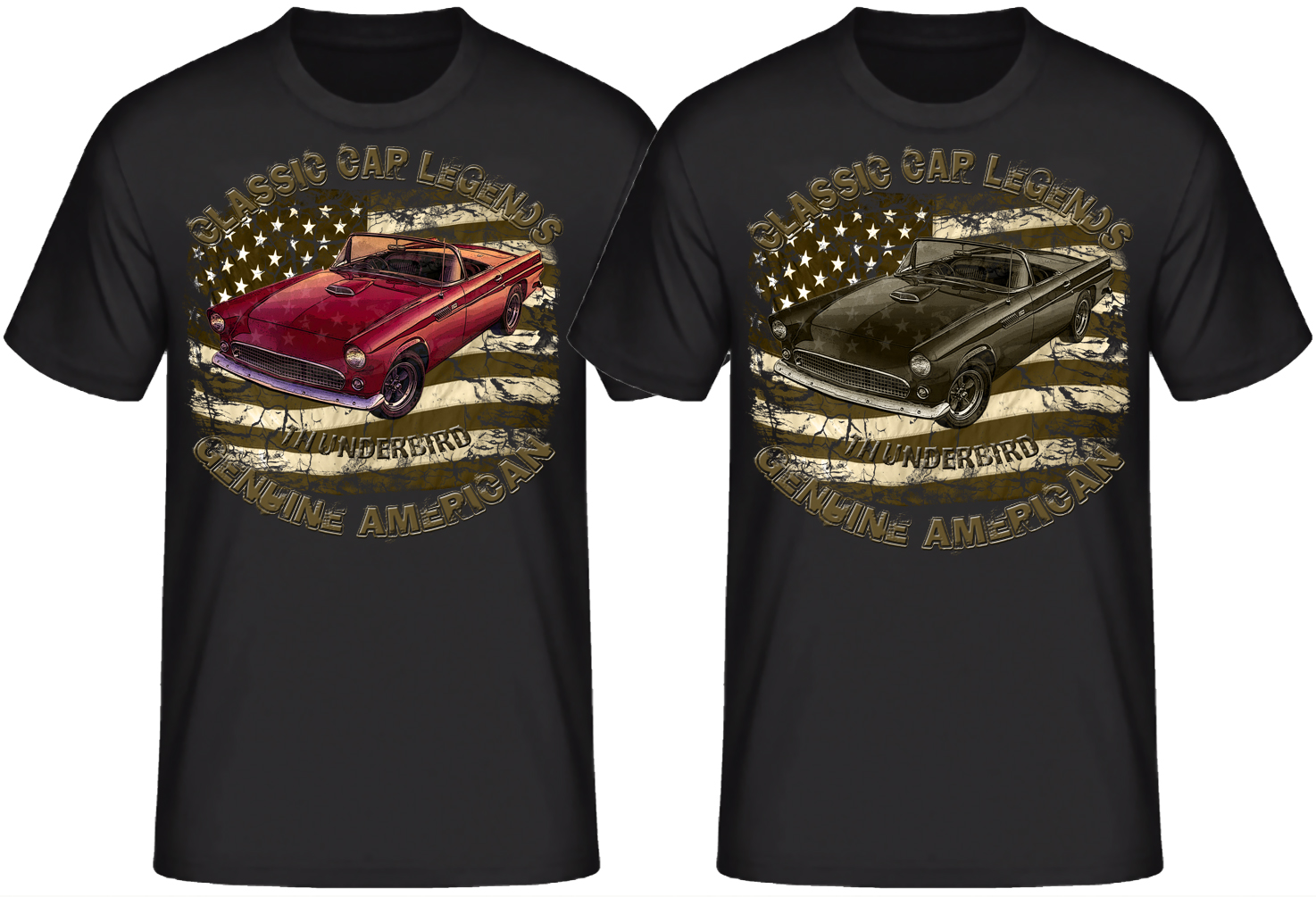 50s Thunderbird V8 vintage US car Ford USA SHIRTMATIC Designer Shirt