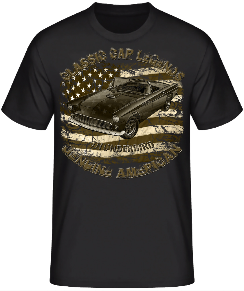 50s Thunderbird V8 vintage US car Ford USA SHIRTMATIC Designer Shirt – Bild 3