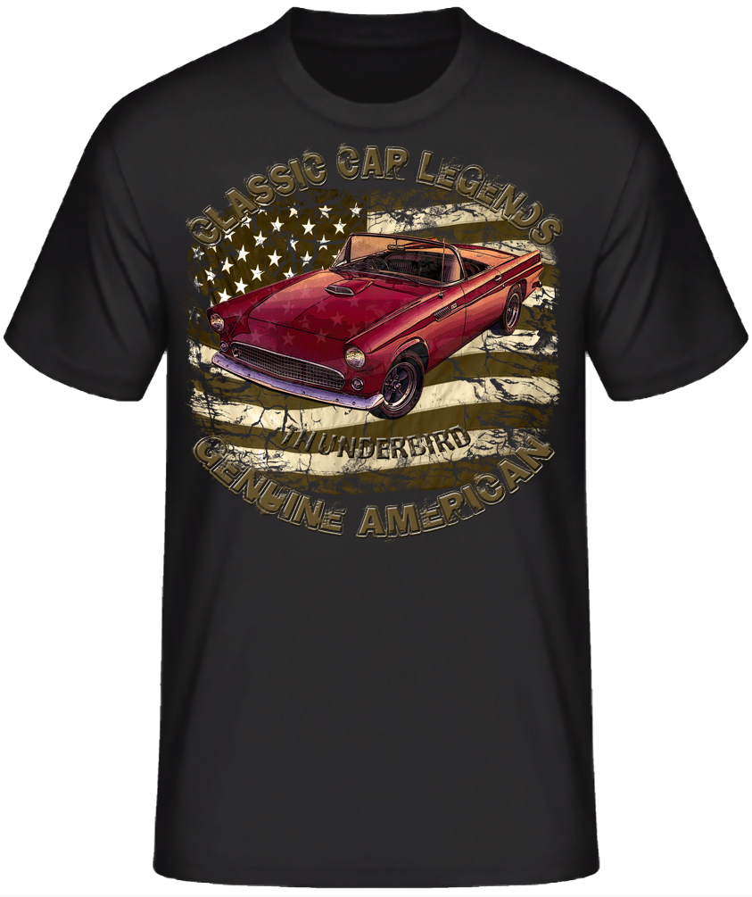 50s Thunderbird V8 vintage US car Ford USA SHIRTMATIC Designer Shirt – Bild 2