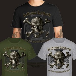 Skull Totenkopf BadAss Bastard Eisernes Kreuz Tattoo Shirtmatic Shirt