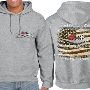 Hoodie Chevy grau meliert american US Car V8 classic car