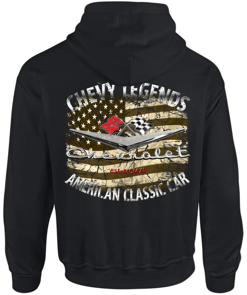 Hoodie Chevy american legends US Car V8 classic car – Bild 2