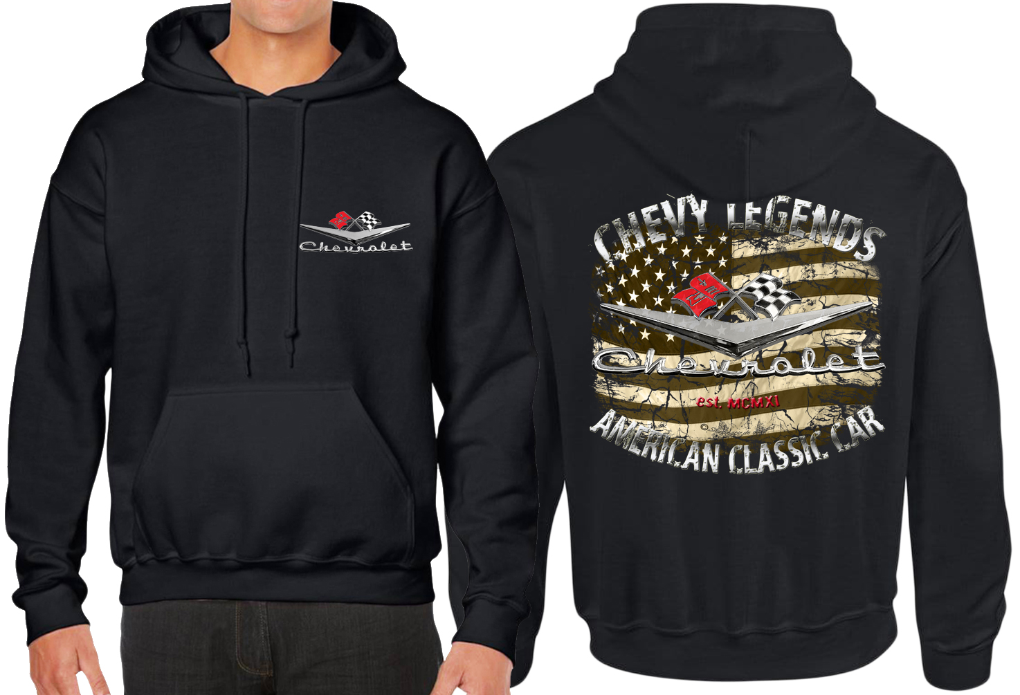 Hoodie Chevy american legends US Car V8 classic car