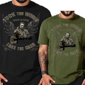 Cash Fuck the World RocknRoll wings vintage Shirt