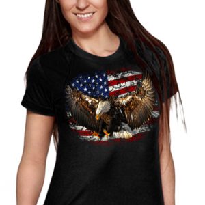 Girl Shirt Eagle USA Flag Fahne Stars & Stripes freedom Amerika