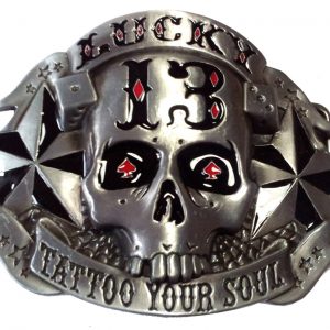 LUCKY 13 SKULL Devil BELT BUCKLE Gürtelschnalle Tattoo Your Soul Nautical Star