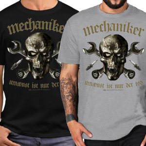 Mechaniker Umsonst ist nur der Tod Skull Vintage Auto T-Shirt bis 5XL