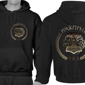 Thorshammer Hoodie Mjölnir Wikinger LARP Thor Viking Schonen