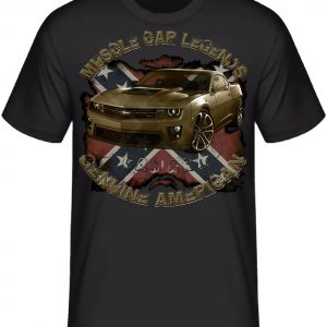 Modern Camaro Chevy Muscle car  V8  T-Shirt US Car retro Rebel flag