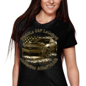 Modern Camaro Chevy USA flag Muscle car V8 Girl Shirt US Car vintage Design