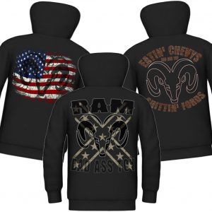 Hoodies Rückenaufdruck RAM BadAss american truck pickup V8