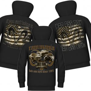 Hoodies Rückenaufdruck RAM Bad AssToy american pickup truck V8