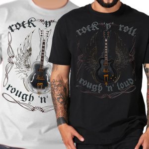 Rock n Roll Rough n Loud Rockabilly Guitars Gitarren vintage Shirt