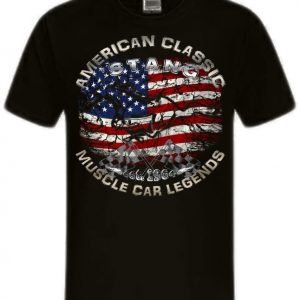Mustang USA flag Pony Emblem Muscle car Pony Ford V8 SHIRTMATIC Shirts