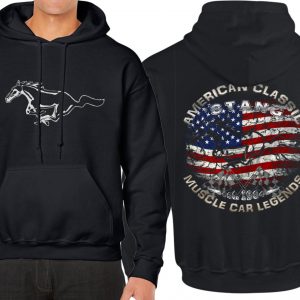 Hoodie Stang Pony USA american classic muscle car legend V8 Mustang