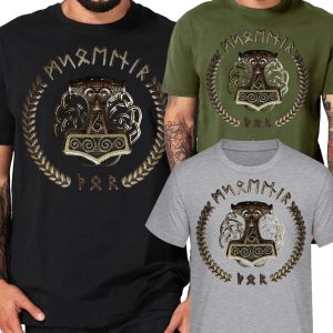Shirtmatic Thorshammer Shirt Metal Wikinger LARP Thor Mjoelnar Schonen