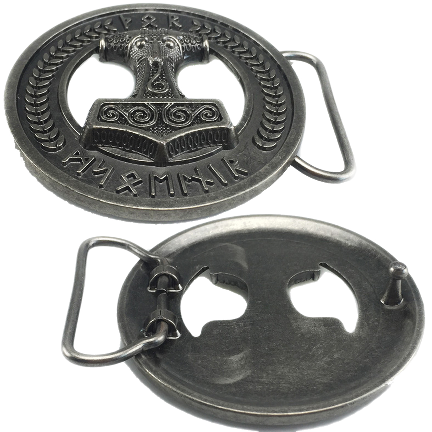 Shirtmatic Thorshammer Mjölnir Schonen rund Buckle Gürtelschnalle Wikinger LARP Thor Mjoelnar – Bild 4