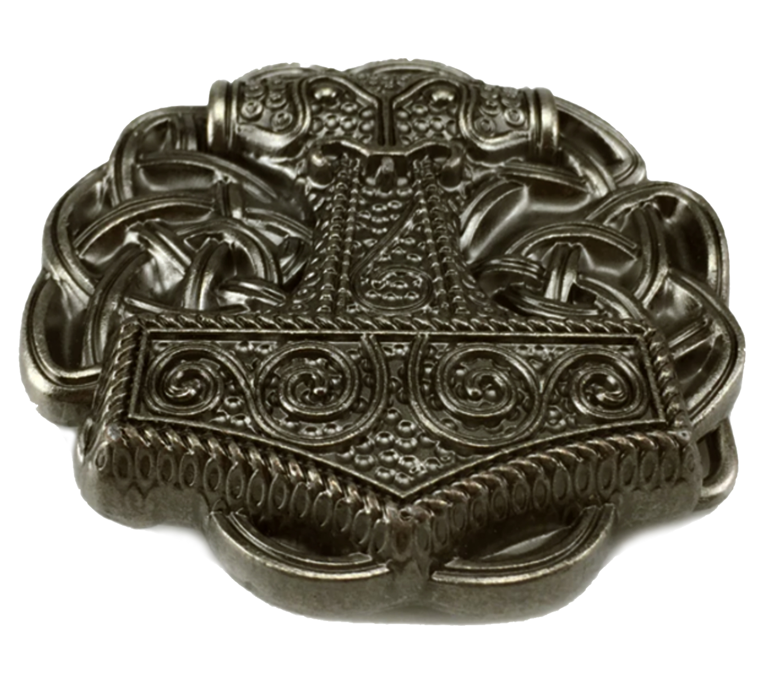 Shirtmatic Thorshammer Mjölnir Schonen rund Buckle Gürtelschnalle Wikinger LARP Thor Mjoelnar – Bild 5