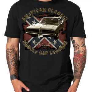Classic Charger 1969 USA Muscle car V8 T-Shirt US Car rebel schwarz oliv