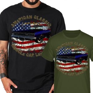 Classic 1968 Charger USA flag Muscle car V8 Shirt