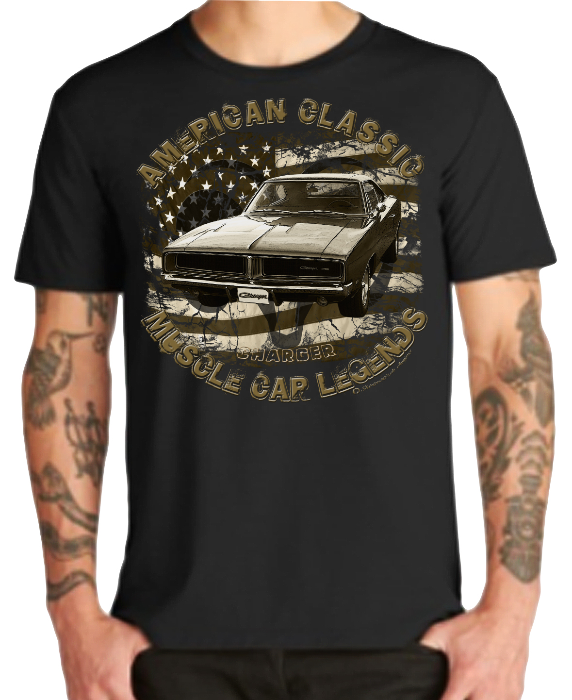Classic Charger 69 USA Muscle car V8 T-Shirt US Car Shirt – Bild 2