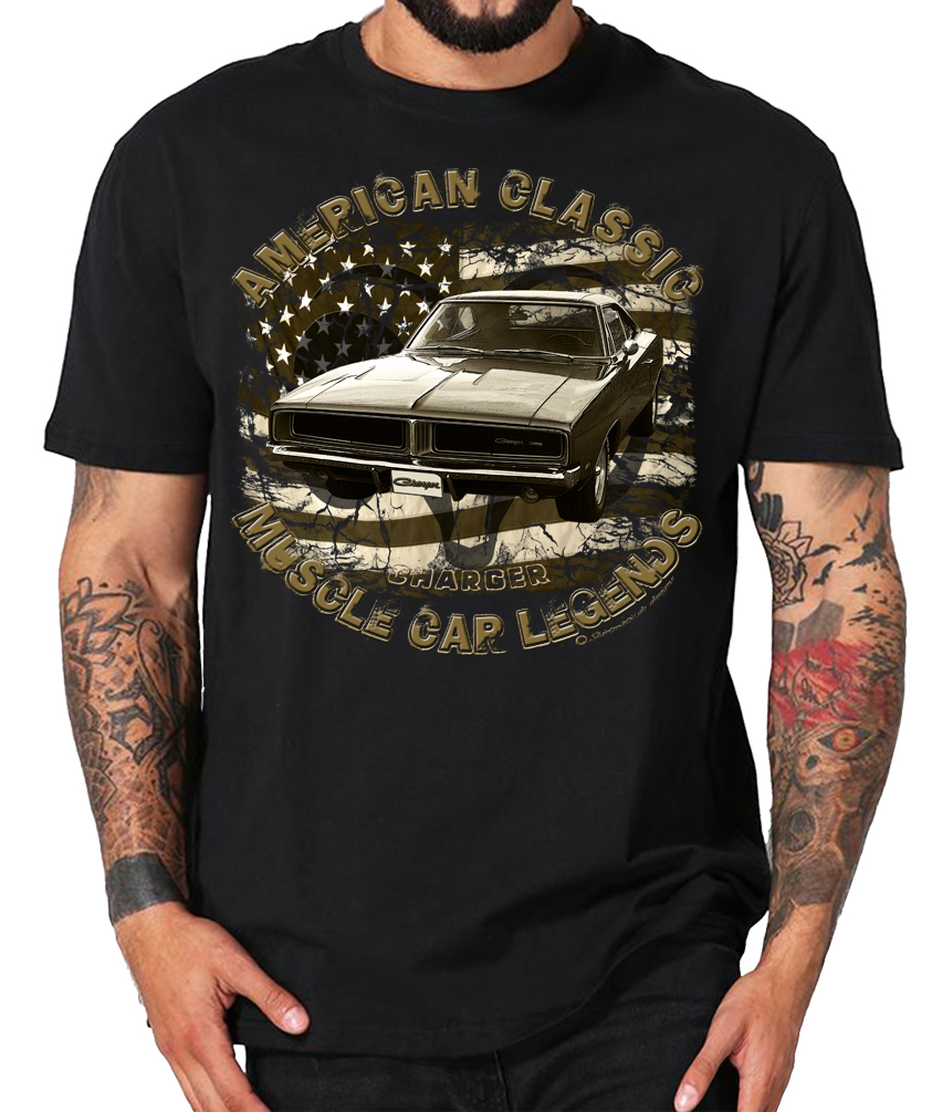 Classic Charger 69 USA Muscle car V8 T-Shirt US Car Shirt