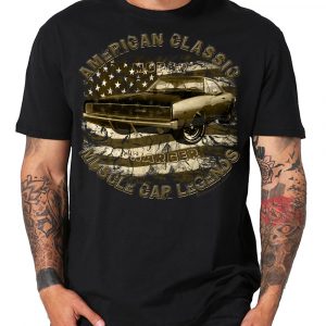 Classic 1968 Charger vintage USA flag Muscle car V8 Shirt
