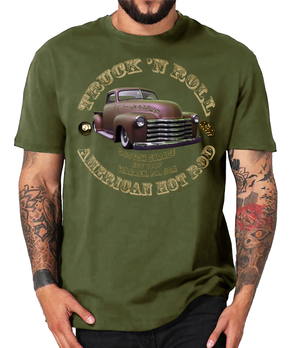 50s Chevy 3100 american Chevrolet Pickup Truck US Car USA Shirt – Bild 2