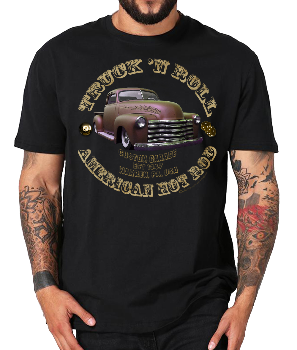 50s Chevy 3100 american Chevrolet Pickup Truck US Car USA Shirt – Bild 3