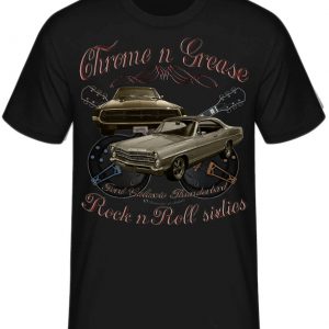 Chrome N Grease 60s Ford Galaxie Thunderbird Rock n Roll Guitars Shirt