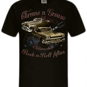 Chrome N Grease 50s Olds Oldsmobile Rock n Roll Guitars Shirt