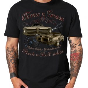 Chrome N Grease 60s Pontiac Rock n Roll Rockabilly Guitars Shirt