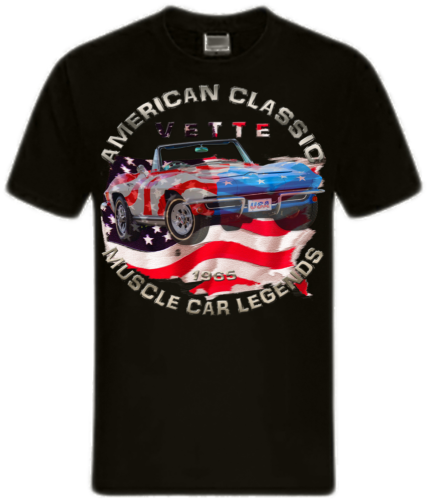 60ss Vette C2 USA FlaggeChevy V8 vintage retro USA Corvette – Bild 4