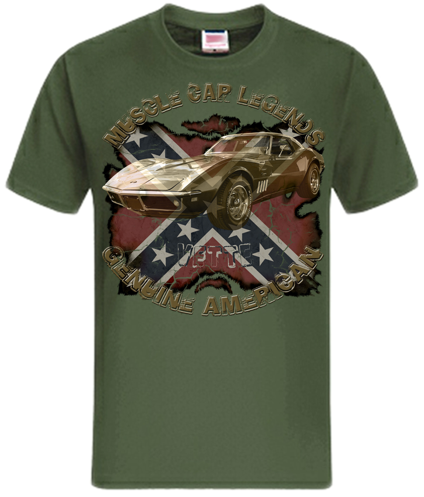 70s Vette C3 Chevy V8 vintage rebel USA Corvette SHIRTMATIC Shirt – Bild 2