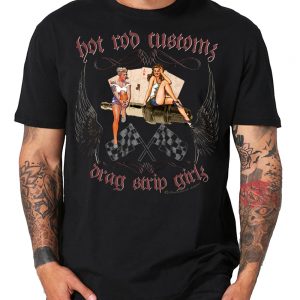 Shirtmatic Hot Rod Drag Strip Pinup grid girl Rockabilly vintage Shirt
