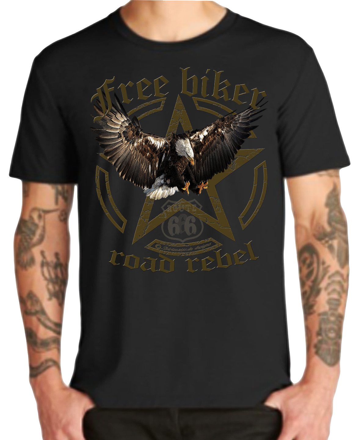 Free Biker T-Shirts Eagle Adler Freedom Road Rebel Bikes USA Motorrad – Bild 2
