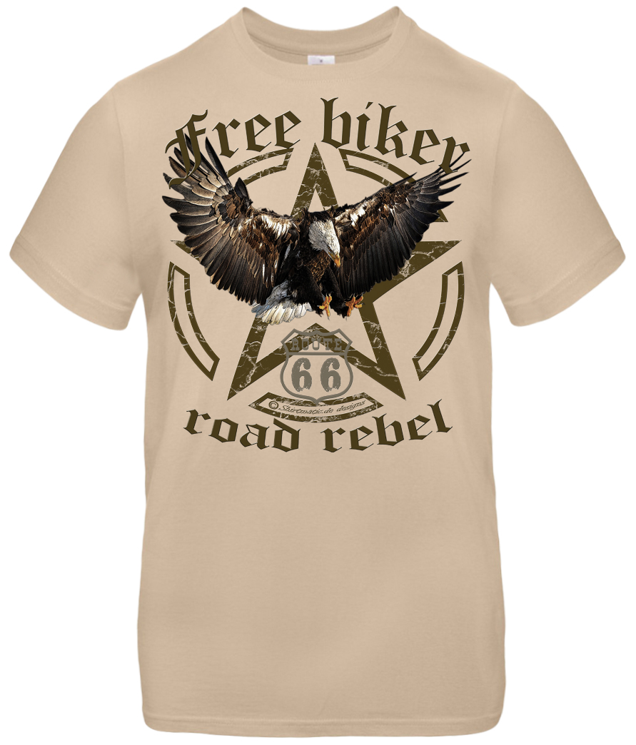 Free Biker T-Shirts Eagle Adler Freedom Road Rebel Bikes USA Motorrad – Bild 3