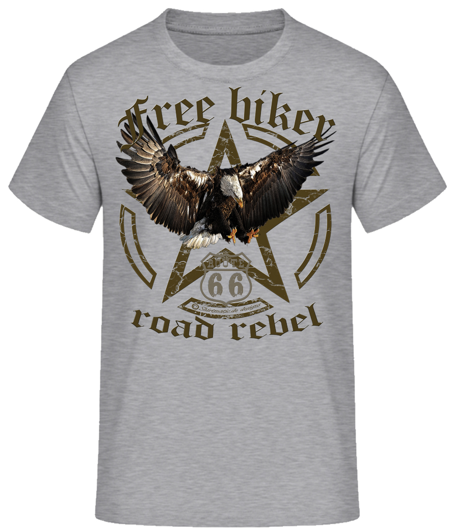 Free Biker T-Shirts Eagle Adler Freedom Road Rebel Bikes USA Motorrad – Bild 4
