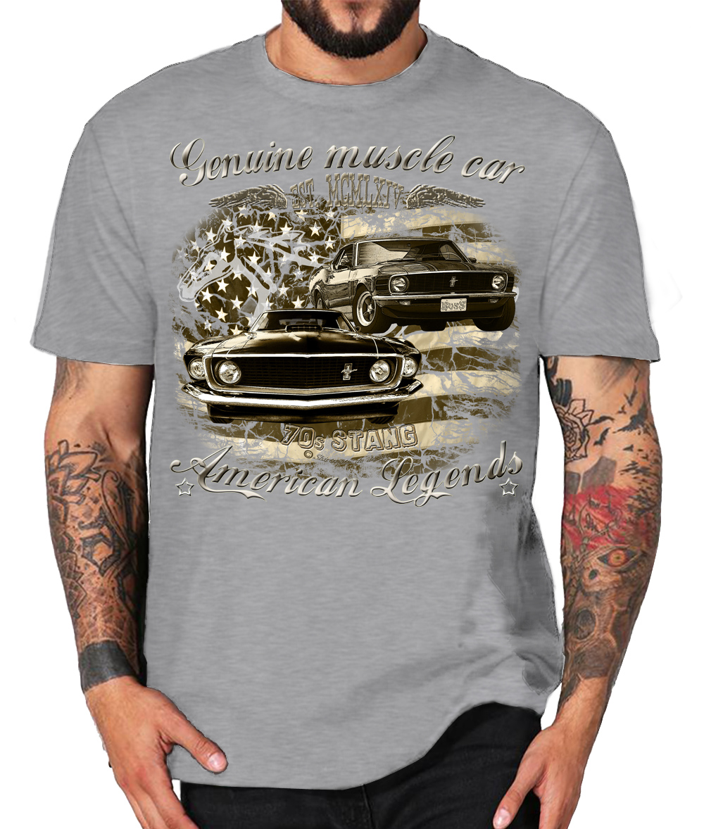 Mustang 70s Genuine USA Muscle car Pony Ford V8 SHIRTMATIC Shirts – Bild 3