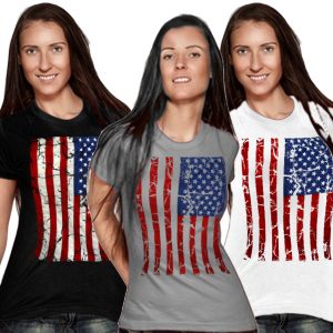 Girl Shirt USA Flag Fahne Stars & Stripes freedom Amerika