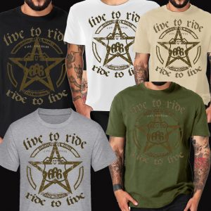 Biker T-Shirts Live to Ride Route 666 Star vintage USA Motorrad