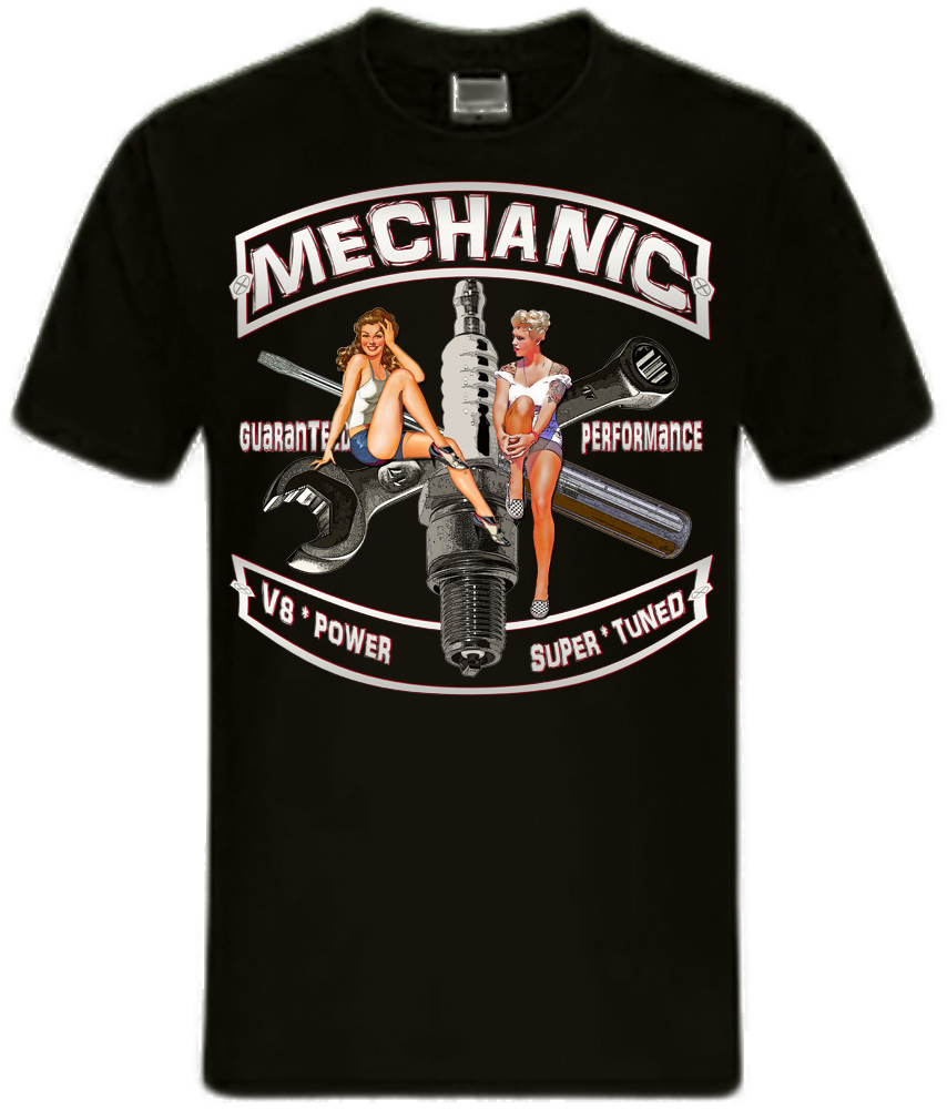 Mechaniker Mechanic tools Pinups Vintage Auto T-Shirt bis 5XL – Bild 3