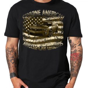 Modern Camaro Chevy USA flag Muscle car V8 T-Shirt US Car retro
