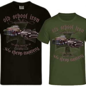 Oldschool Chevy Pickups Hot Rod Iron Cross Vintage Shirt