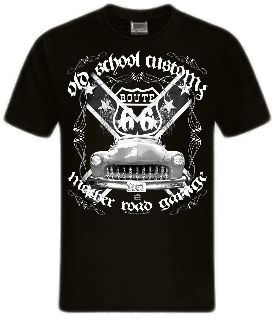 Mercury Route 66 Oldtimer Rockabilly Oldschool Rebel Car Shirt – Bild 2