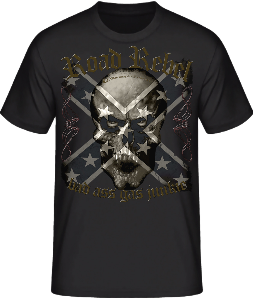 Road Rebel BadAss Shirt Skull Rebel Vintage