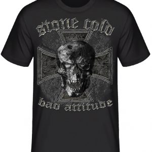 Skull Totenkopf Stone cold bad attitude Tattoo Style Shirtmatic Designer T-Shirt