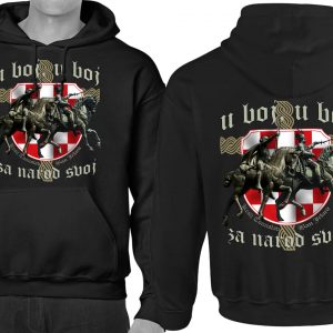 Hrvatska Hoodie dukserica u boj, za narod svoj sahovnica Ban Jelacic Kralj Tomislav Kroatien