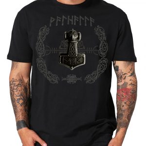Shirtmatic Thorshammer Valhalla Rune Shirt Wikinger Thor Mjoelnar