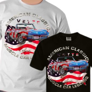 60ss Vette C2 USA FlaggeChevy V8 vintage retro USA Corvette